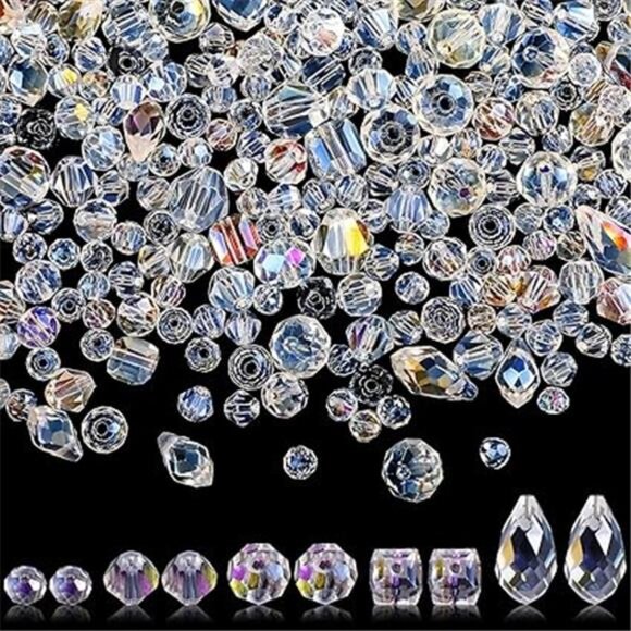 1280 Pcs Glass Beads Bulk Assorted Crystal Beads for Jewelry Making - Picture 7 of 7